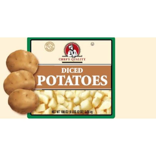 Chef's Quality Diced White Potatoes #10 can 6 lb bulk packaging