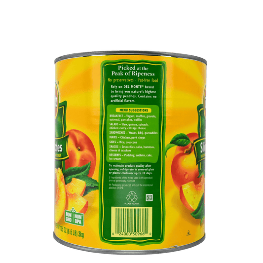 Chef's Quality Sliced Peaches in Light Syrup #10 Can bulk foodservice packaging