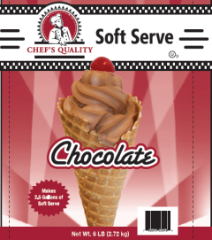 Chef's Quality Soft Serve Chocolate Dessert Mix 6 lbs bulk foodservice bag