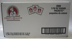 Chef's Quality Sugar Packets 2000 count case – bulk individually wrapped portions