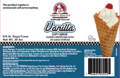Chef's Quality Soft Serve Vanilla Dessert Mix 6 Lbs bag front view