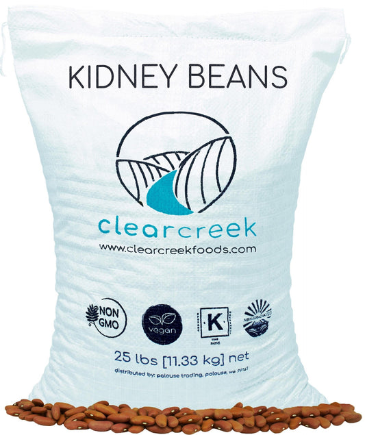 Bulk 25 lb bag of light red kidney beans for food service and large-scale cooking applications