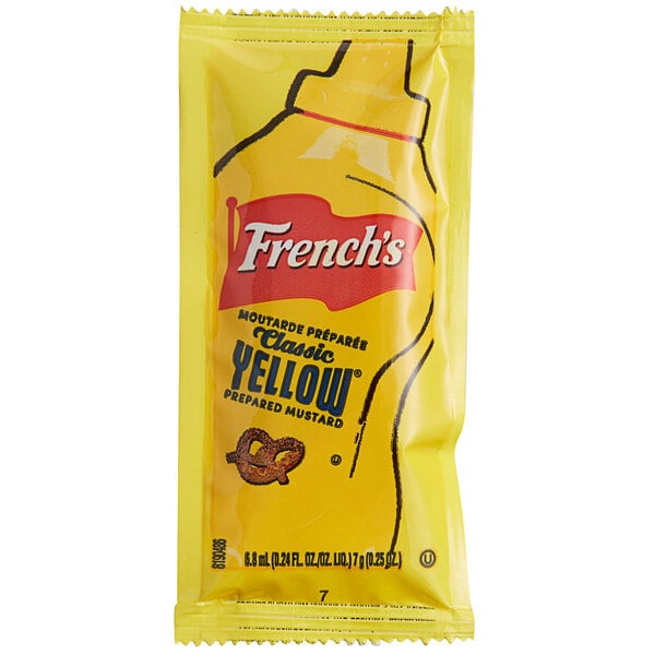 French's Classic Yellow Mustard 500 individual packets bulk box