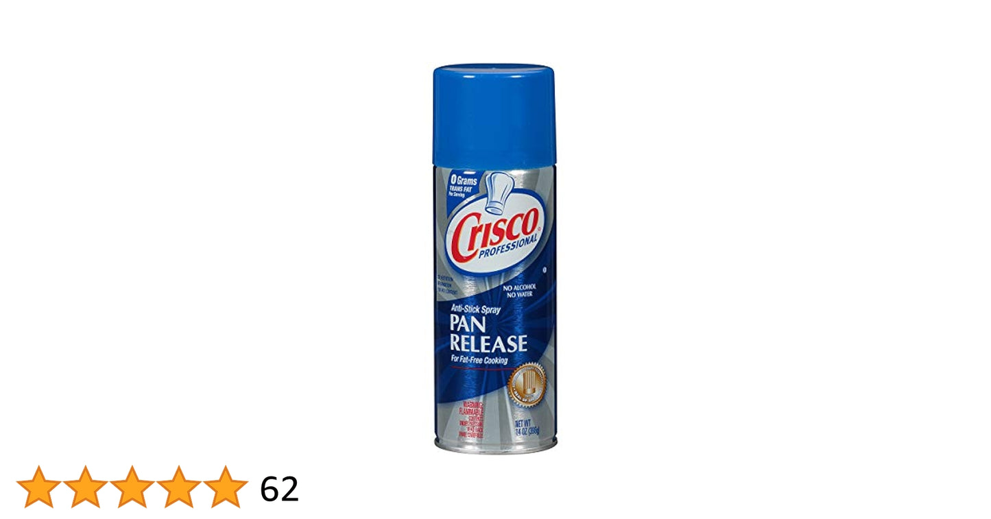 Crisco Non-Stick Pan Spray 17 ounce aerosol can, front label, for baking and cooking