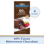 Bulk 5 lb Ghirardelli 60% Cacao Dark Chocolate Chips packaging and chocolate chips