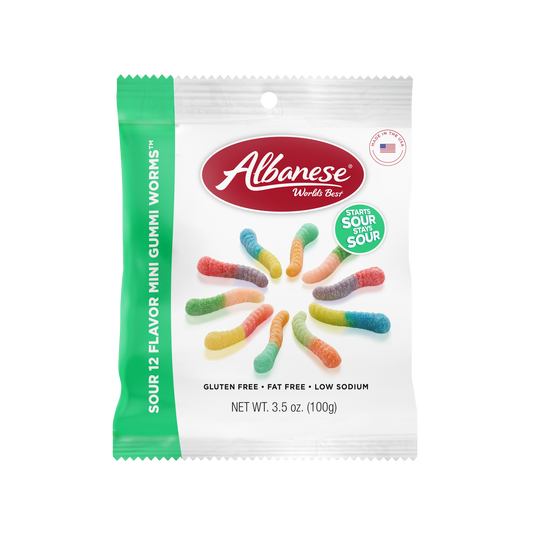 Albanese 12 Flavor Mini Gummi Worms 5 lb Pack