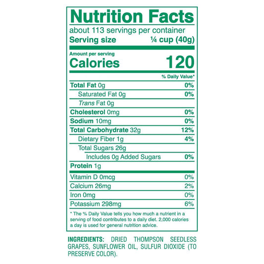 Bulk 10 pound bag of Fresh Gourmet golden seedless raisins with resealable packaging