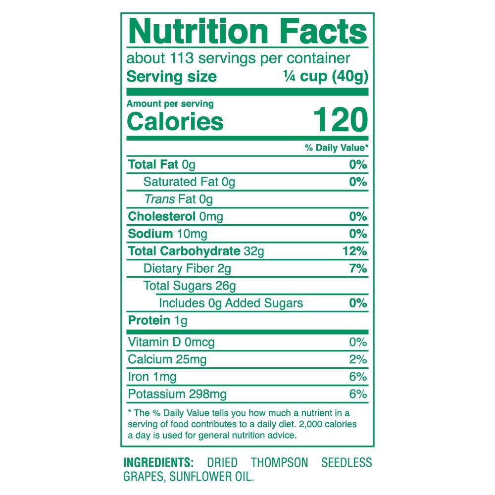 10 lb bulk box of Frozen Sugar Foods Black Thompson Seedless Raisins