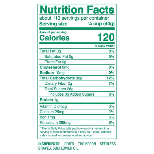 10 lb bulk box of Frozen Sugar Foods Black Thompson Seedless Raisins