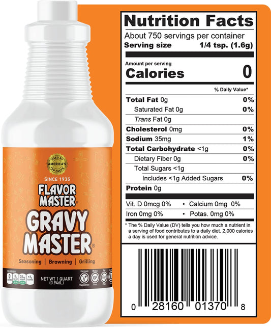 Gravy Master 32 fl oz Browning & Seasoning Sauce Bottle front label