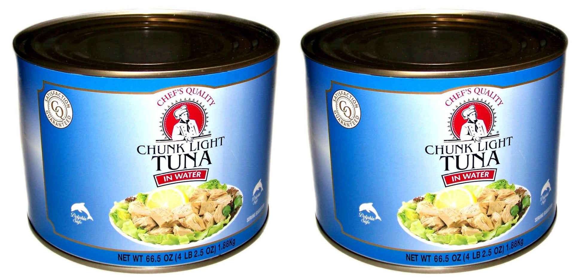 Chef's Quality Tonggol Chunk Light Tuna in Water 66.5 oz can - front product photo