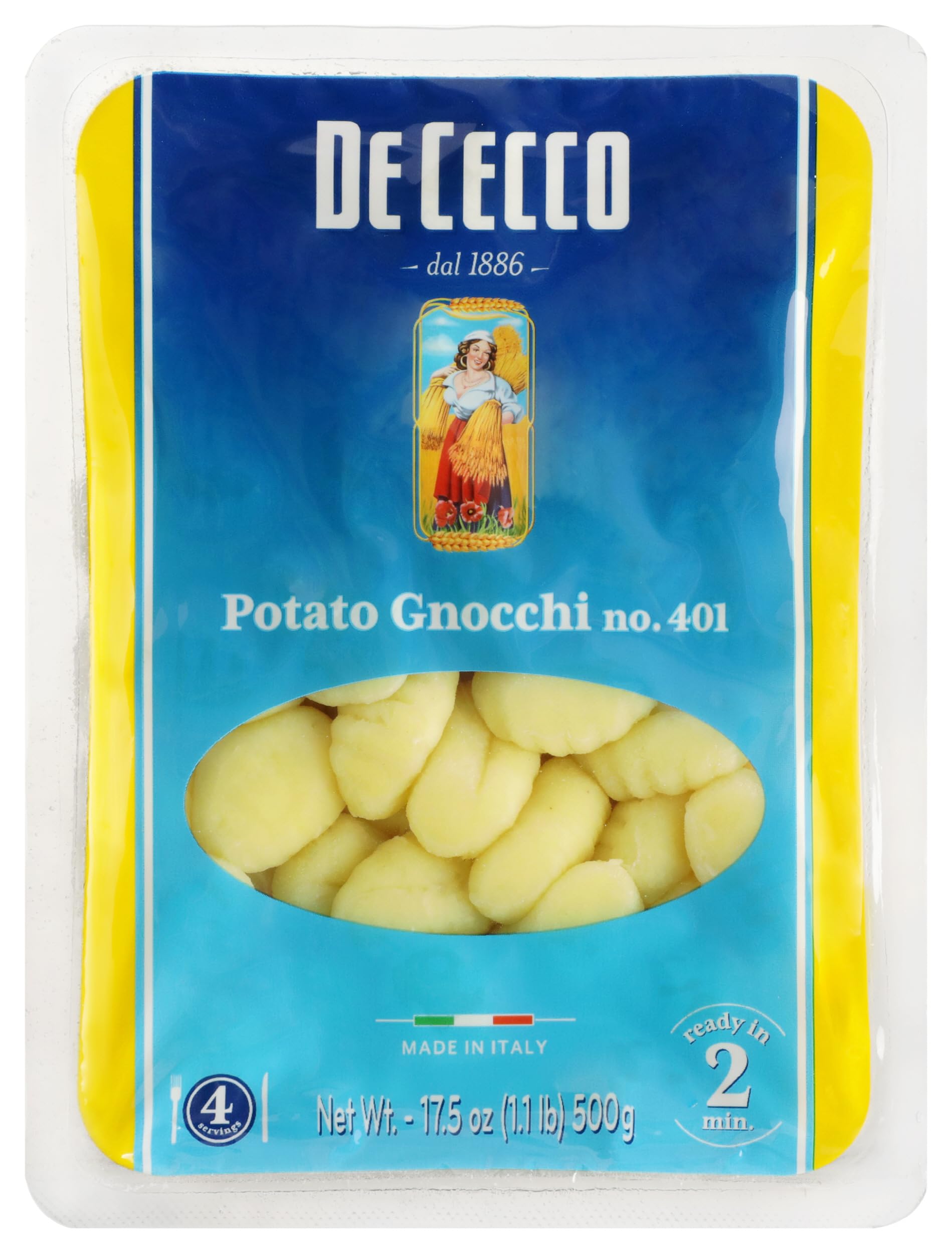 De Cecco Potato Gnocchi 17 oz authentic Italian pasta in retail package