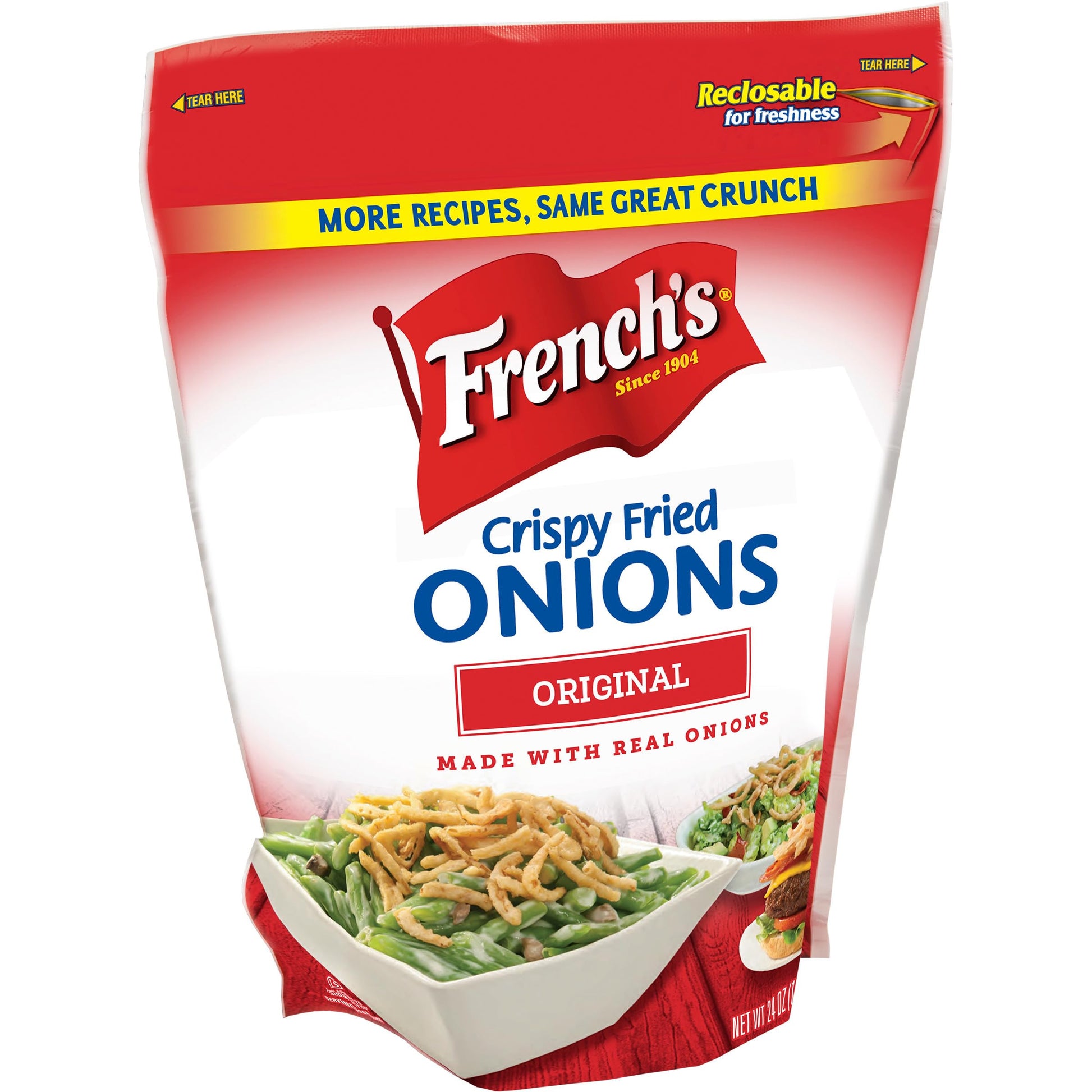 French's Original French Fried Onions 24 oz Bag - Crispy Savory Topping