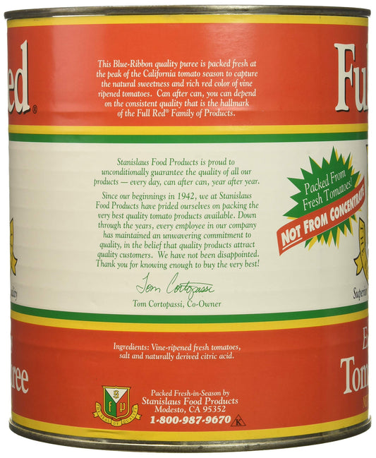 Full Red Tomato Puree #10 Can seedless skinless premium foodservice pack