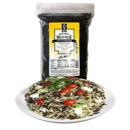 Goose Valley Black Wild Rice 5 lb Bag front packaging, bulk dried grains, kosher, gluten free