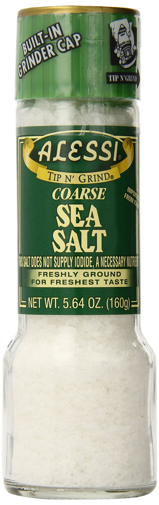 Alessi sea salt grinder pack of six in glass bottles