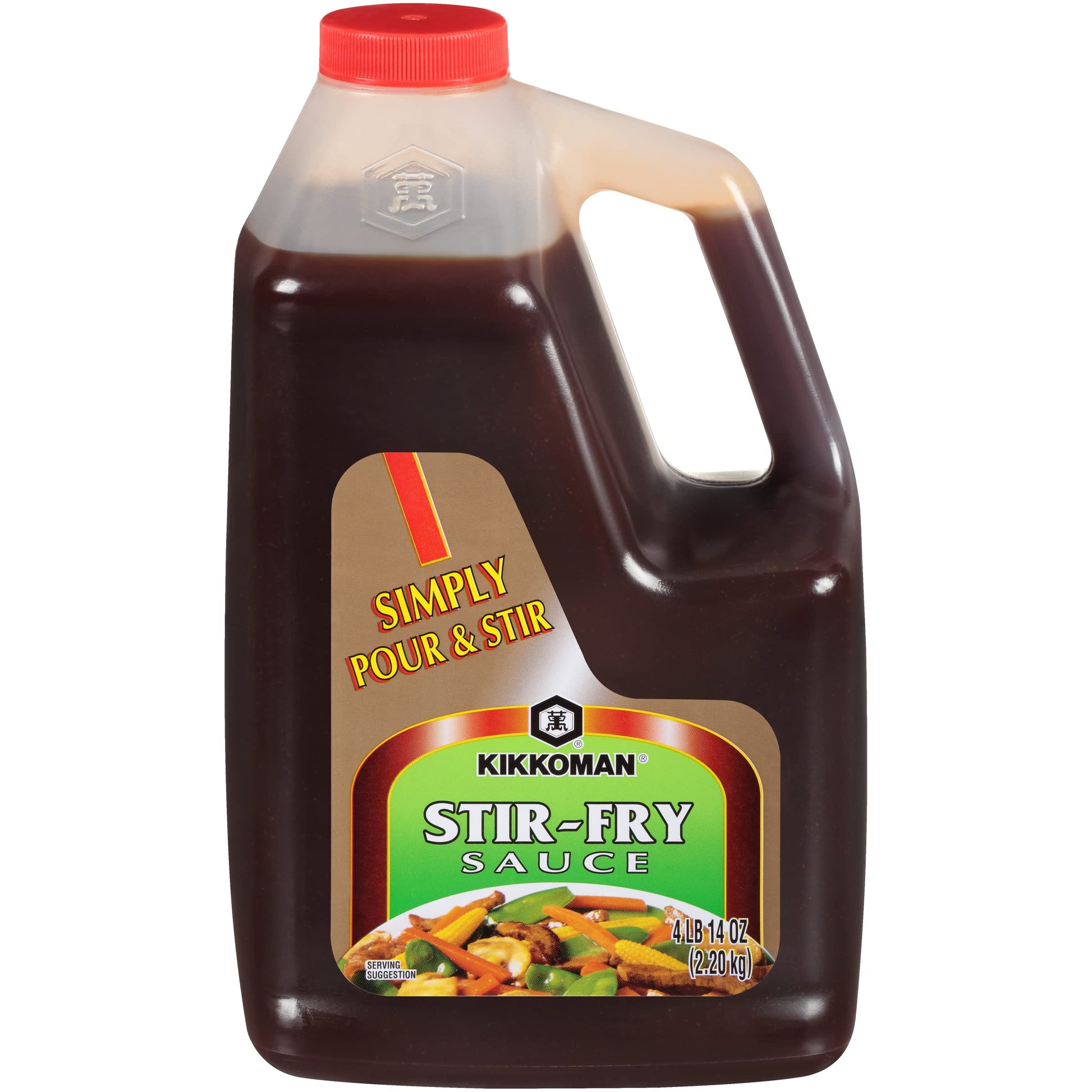 Kikkoman Stir Fry Sauce 4 lbs bulk bottle with Asian-inspired packaging