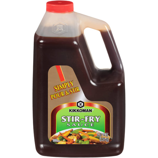 Kikkoman Stir Fry Sauce 4 lbs bulk bottle with Asian-inspired packaging