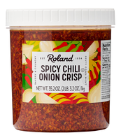 Roland Spicy Chili Onion Crisp in 1kg bulk jar, savory crunchy condiment