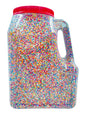 Large bulk container of Chef's Quality rainbow nonpareil sprinkles, 7 lbs
