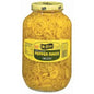 Gallon jar of Mt. Olive Mild Banana Pepper Rings with label.