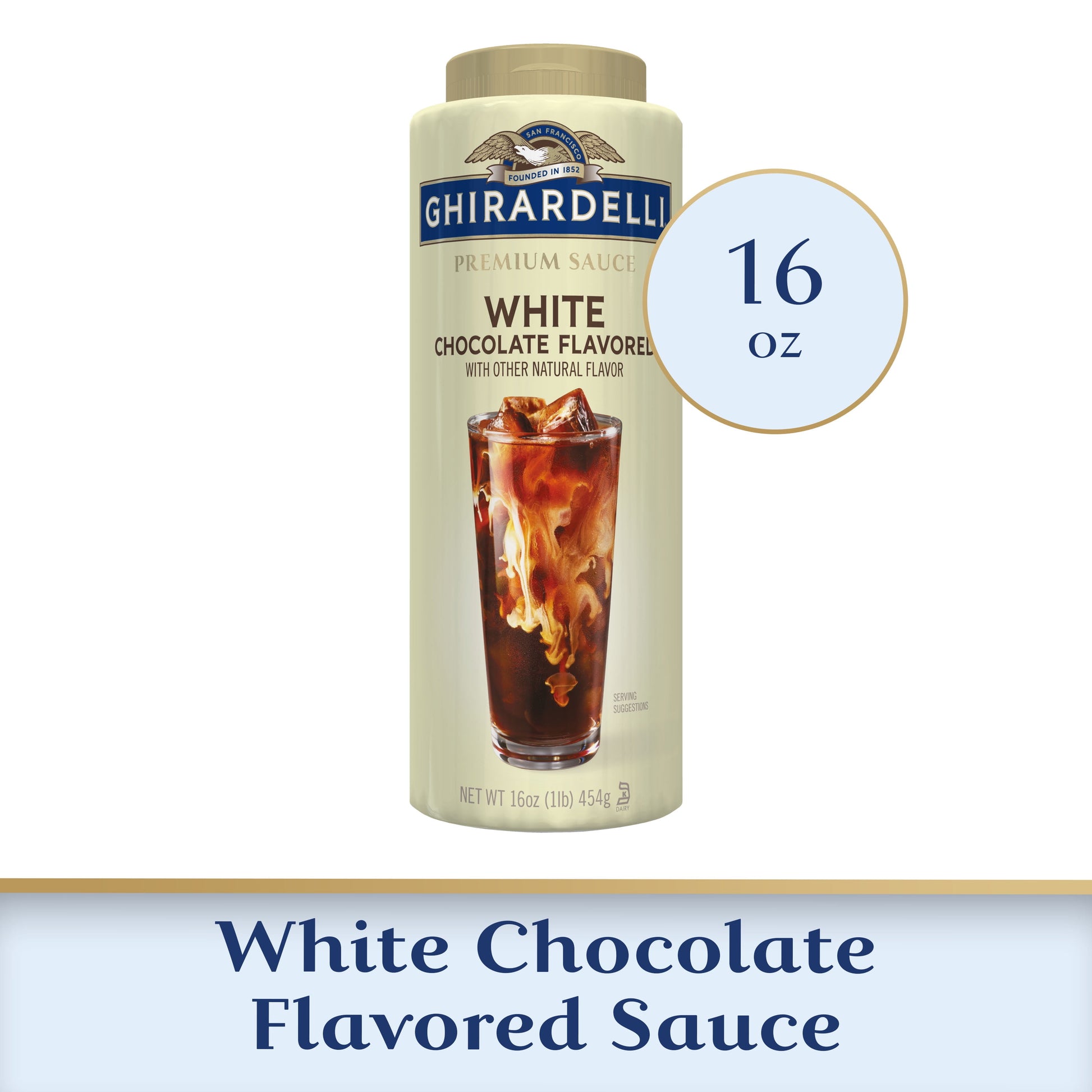 Ghirardelli White Chocolate Squeeze Bottle 17oz dessert and coffee sauce