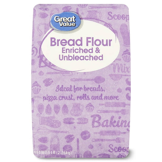 Great Value All Purpose Unbleached Enriched Bread Flour 5lb Bag