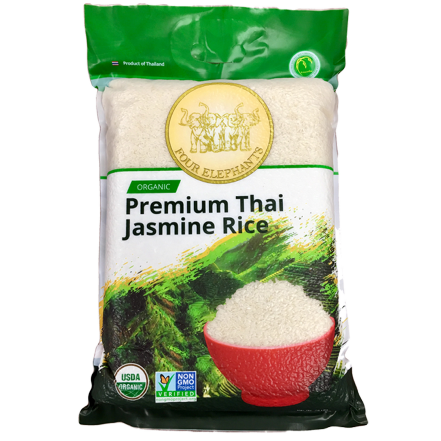 Four Elephants Thai Jasmine Rice 25lb bulk bag authentic Hom Mali