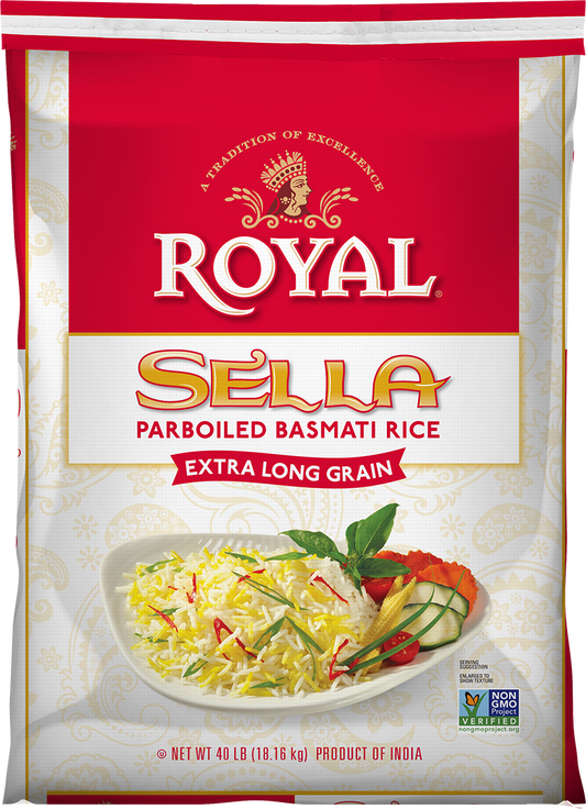 Royal Chef's Secret Sela Basmati Rice 40 lb bulk foodservice bag