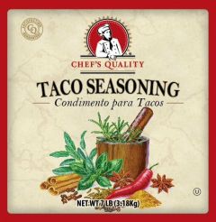 Chef's Quality Taco Seasoning large 7 lb bulk container