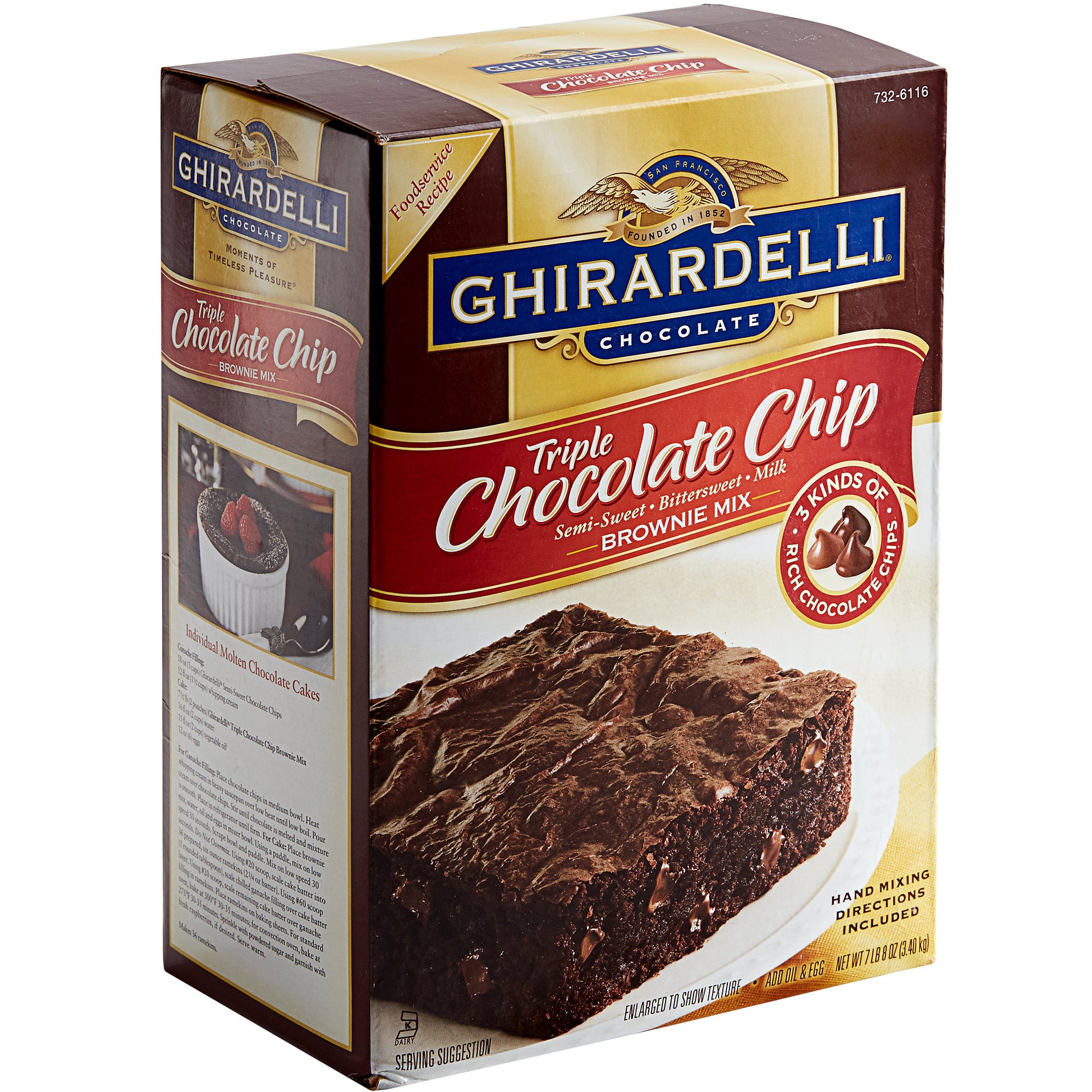Ghirardelli Bulk Triple Chocolate Brownie Mix 7 lbs bag, ideal for foodservice and bakeries