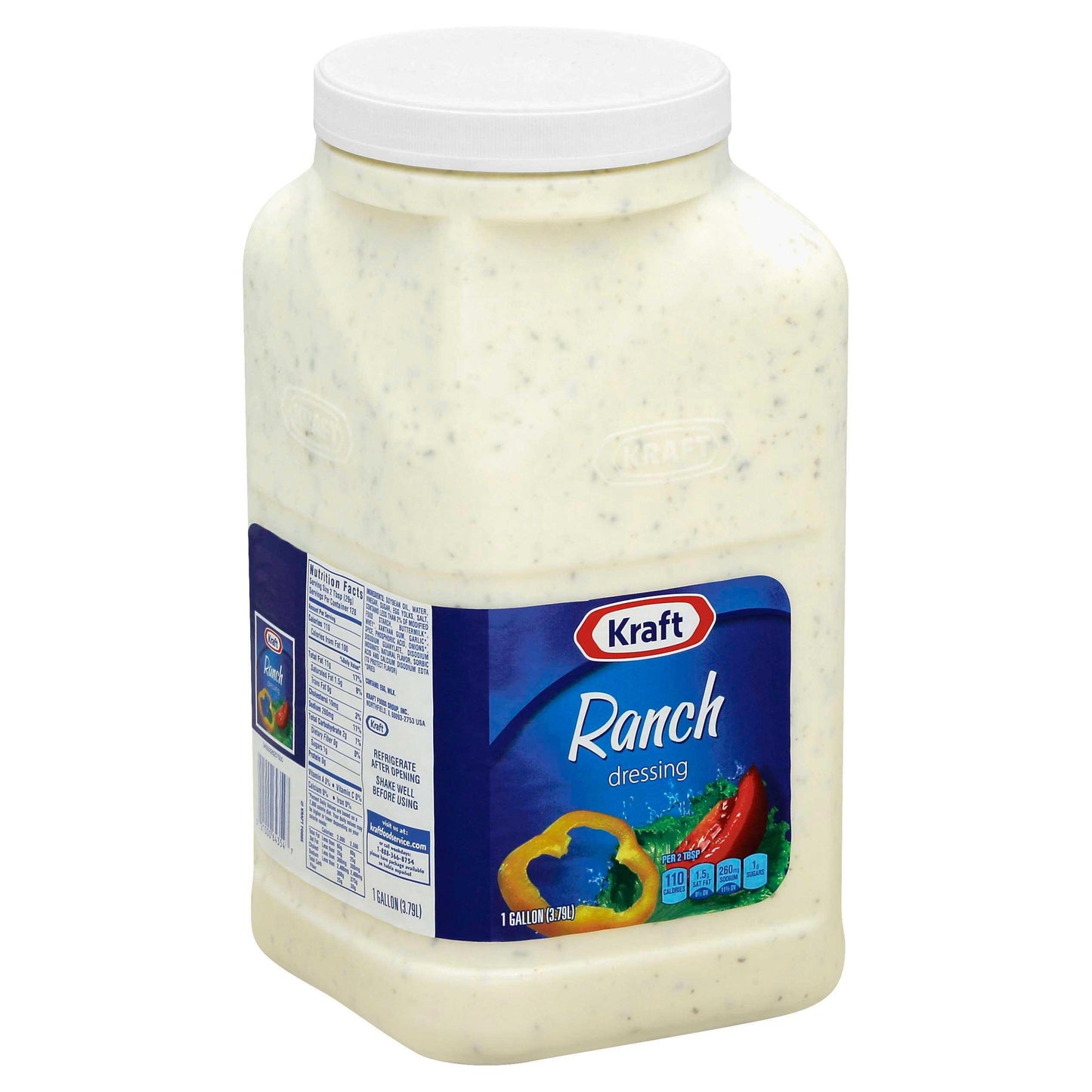 Kraft Ranch Dressing 1 Gallon jug with creamy buttermilk flavor, bulk foodservice packaging