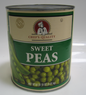 Chef's Quality Sweet Peas 4 Sieve #10 Can - Bulk Canned Vegetables